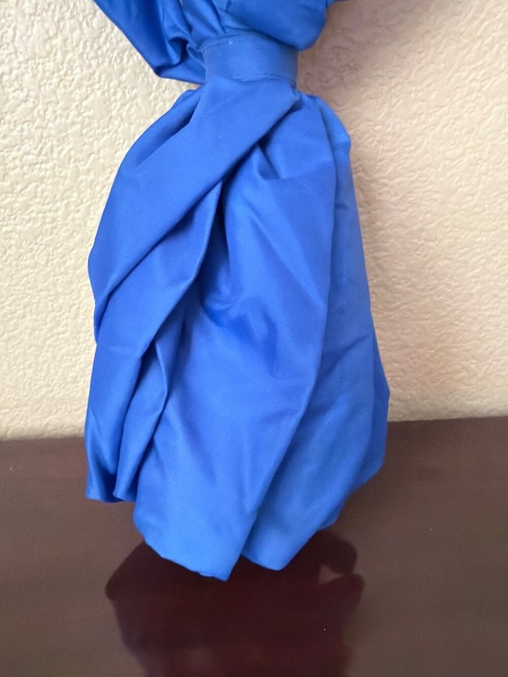 Duck Handle Folding Umbrella Blue Canopy Wooden Handle Novelty Compact Umbrella - Picture 3 of 9